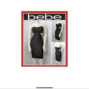 bebe NATASHA LACE CUT OUT DRESS SEXY COLOR BLACK SIZE S $79